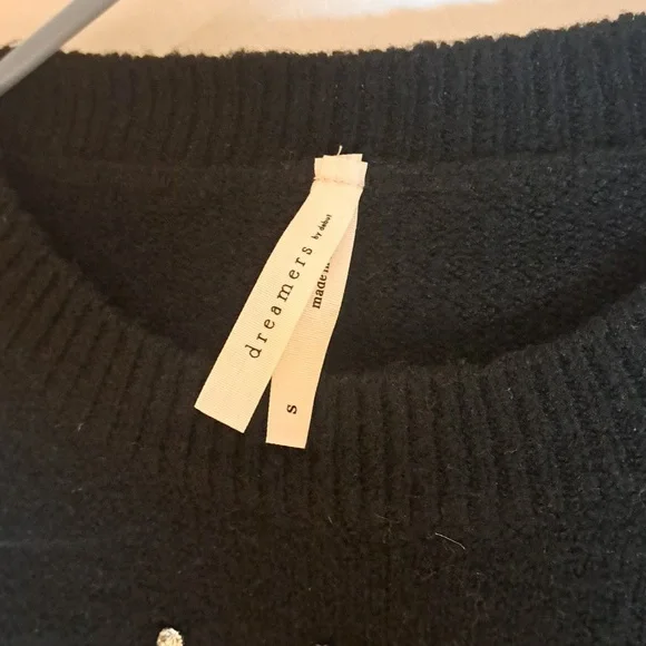 Dreamers Black Sweater with Rhinestone Details - Picture 2 of 7